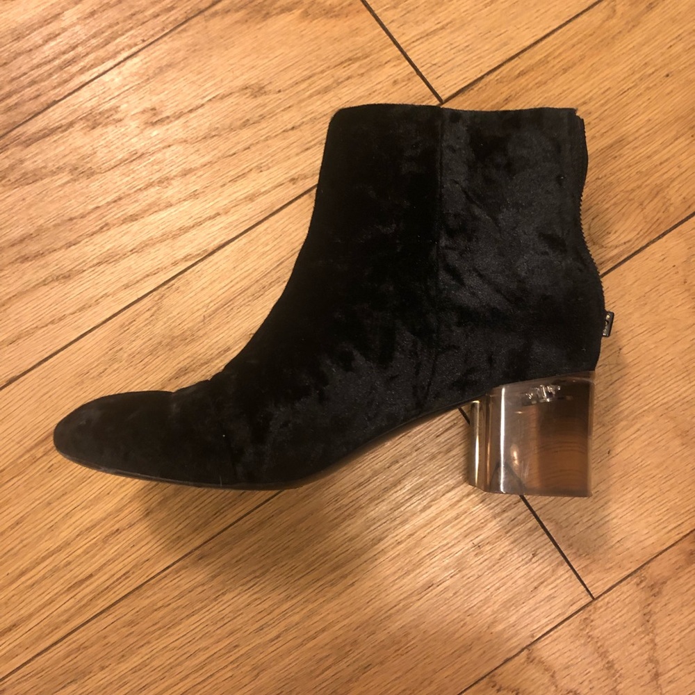 rag & bone Black Ankle Boots with Silver Heel